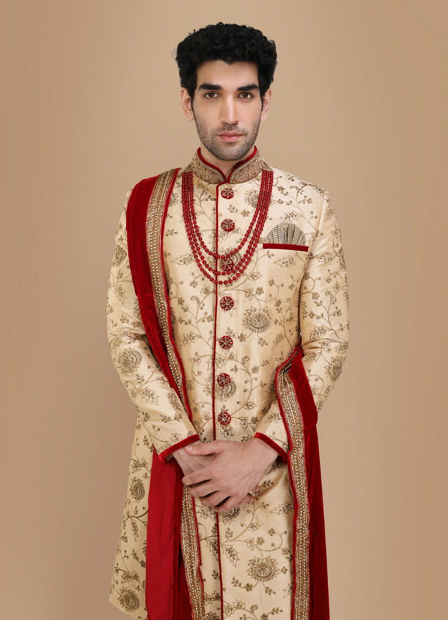 Majestic Embroidered Traditional Sherwani image number 0